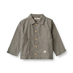 Wheat Overshirt AVI - Black coal stripe